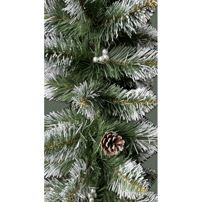 Гірлянда хвойна Кармен з сріблястими шишками та перлами 2.9 м