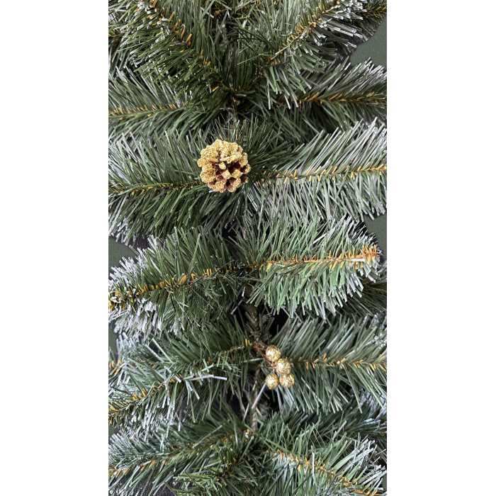 Гірлянда хвойна Кармен з золотими шишками та перлами 2.9 м