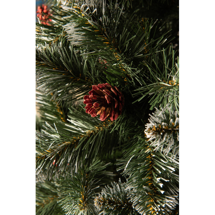 Ялинка штучна Софія з шишками та калиною 1.8 м