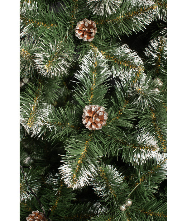 Ялинка штучна Кармен з сріблястими шишками та перлами 1.5 м
