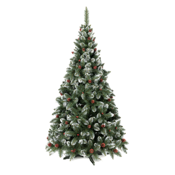 Ялинка штучна Софія з шишками та калиною 2.2 м