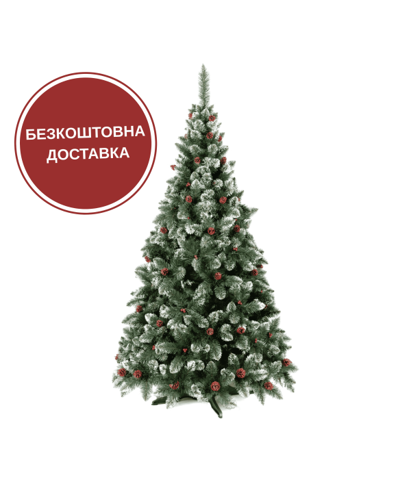 Ялинка штучна Софія з шишками та калиною 1.8 м