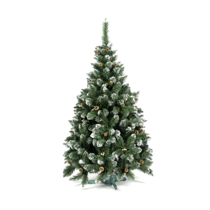 Ялинка штучна Кармен з золотими шишками та перлами 1.5 м